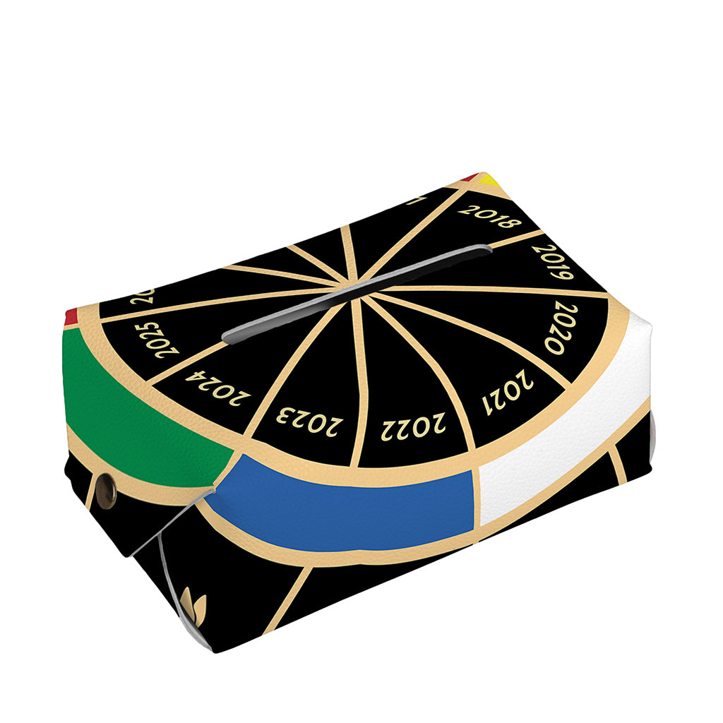 Chinese Zodiac Calendar Wheel Print Rectangle Tissue Box Cover