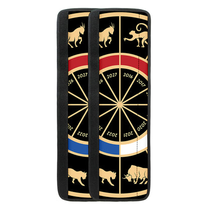 Chinese Zodiac Calendar Wheel Print Refrigerator Handle Covers
