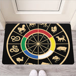 Chinese Zodiac Calendar Wheel Print Rubber Doormat