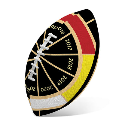Chinese Zodiac Calendar Wheel Print Rugby Ball