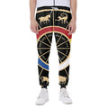 Chinese Zodiac Calendar Wheel Print Joggers