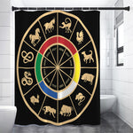 Chinese Zodiac Calendar Wheel Print Shower Curtain