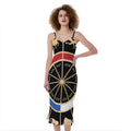 Chinese Zodiac Calendar Wheel Print Slim Fit Midi Cami Dress