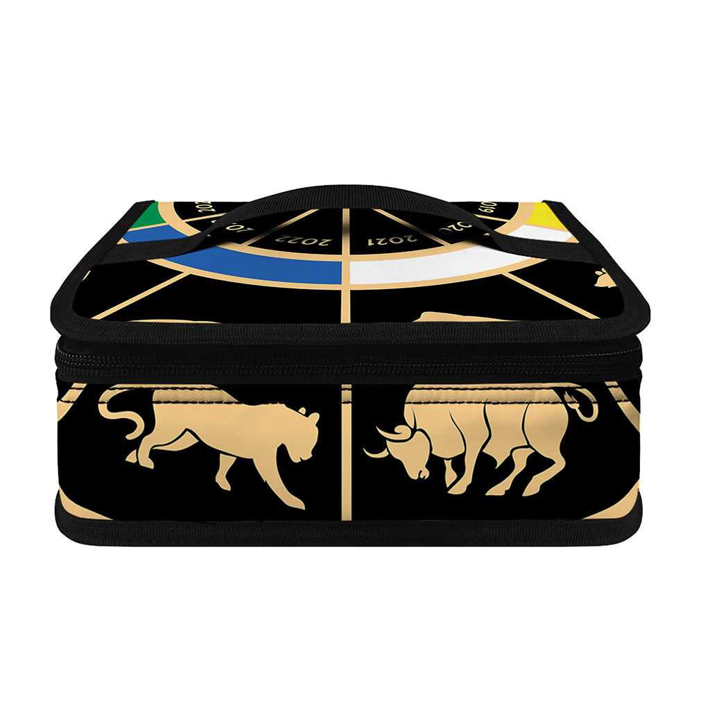 Chinese Zodiac Calendar Wheel Print Small Lunch Bag