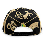 Chinese Zodiac Calendar Wheel Print Snapback Cap