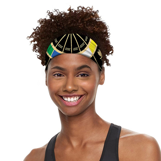 Chinese Zodiac Calendar Wheel Print Sports Headband