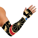 Chinese Zodiac Calendar Wheel Print Sun Protection Arm Sleeves