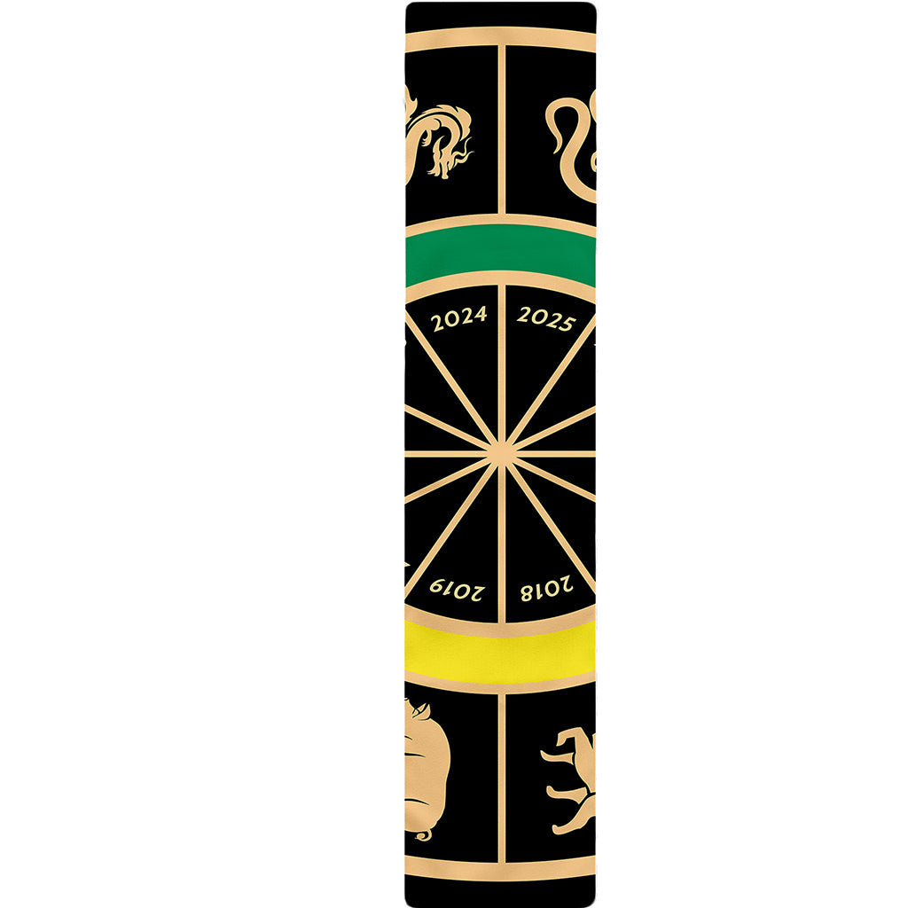 Chinese Zodiac Calendar Wheel Print Table Runner