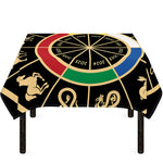 Chinese Zodiac Calendar Wheel Print Tablecloth