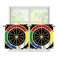 Chinese Zodiac Calendar Wheel Print Tier Curtains