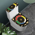 Chinese Zodiac Calendar Wheel Print Toilet Lid And Tank Cover Set