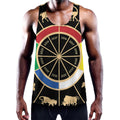 Chinese Zodiac Calendar Wheel Print Men's Workout Tank Top