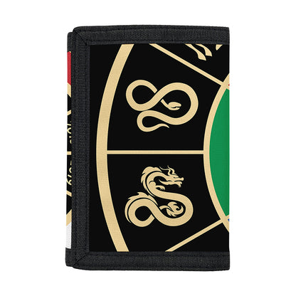 Chinese Zodiac Calendar Wheel Print Trifold Wallet