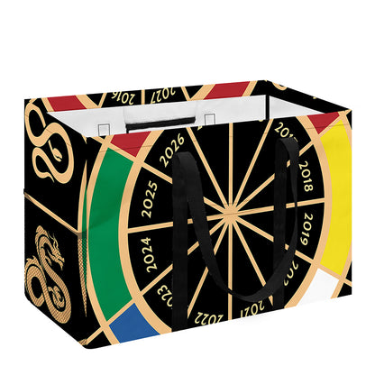 Chinese Zodiac Calendar Wheel Print Utility Tote Bag