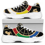 Chinese Zodiac Calendar Wheel Print White Chunky Shoes