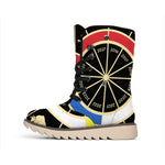 Chinese Zodiac Calendar Wheel Print Winter Boots