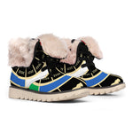 Chinese Zodiac Calendar Wheel Print Winter Boots