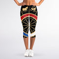 Chinese Zodiac Calendar Wheel Print Women's Capri Leggings