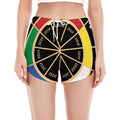 Chinese Zodiac Calendar Wheel Print Women's Split Running Shorts
