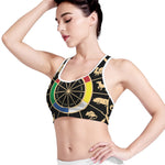 Chinese Zodiac Calendar Wheel Print Women's Sports Bra