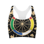Chinese Zodiac Calendar Wheel Print Women's Sports Bra