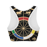 Chinese Zodiac Calendar Wheel Print Women's Sports Bra