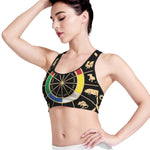 Chinese Zodiac Calendar Wheel Print Women's Sports Bra