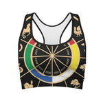 Chinese Zodiac Calendar Wheel Print Women's Sports Bra