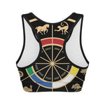 Chinese Zodiac Calendar Wheel Print Women's Sports Bra
