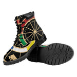 Chinese Zodiac Calendar Wheel Print Work Boots