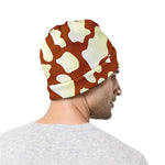 Chocolate And Milk Cow Print Beanie