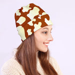 Chocolate And Milk Cow Print Beanie