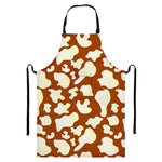 Chocolate And Milk Cow Print Bib Apron With Pocket