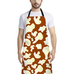Chocolate And Milk Cow Print Bib Apron With Pocket