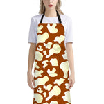 Chocolate And Milk Cow Print Bib Apron With Pocket