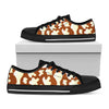 Chocolate And Milk Cow Print Black Low Top Sneakers