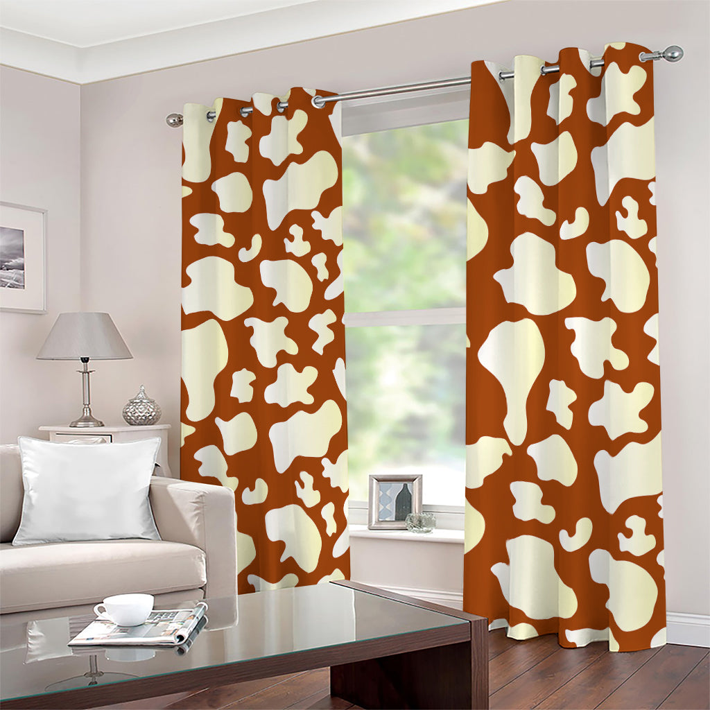 Chocolate And Milk Cow Print Blackout Grommet Curtains