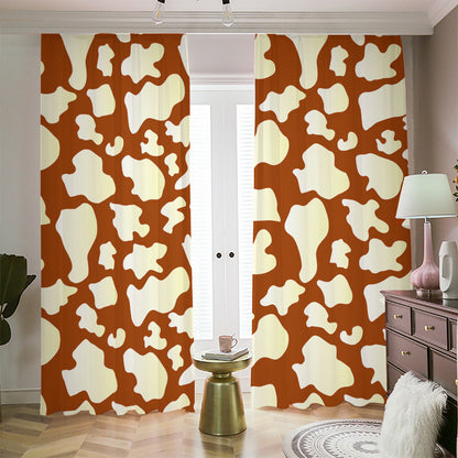 Chocolate And Milk Cow Print Blackout Pencil Pleat Curtains