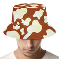 Chocolate And Milk Cow Print Bucket Hat