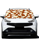Chocolate And Milk Cow Print Car Windshield Snow Cover