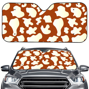 Chocolate And Milk Cow Print Car Windshield Sun Shade