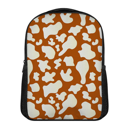 Chocolate And Milk Cow Print Casual Backpack