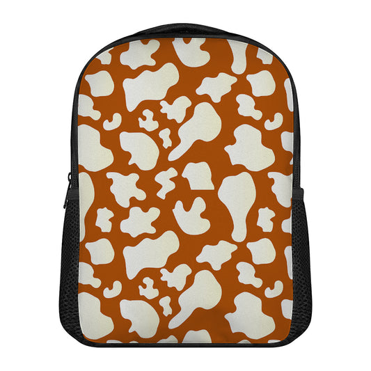 Chocolate And Milk Cow Print Casual Backpack