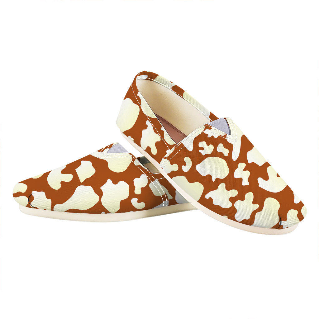 Chocolate And Milk Cow Print Casual Shoes