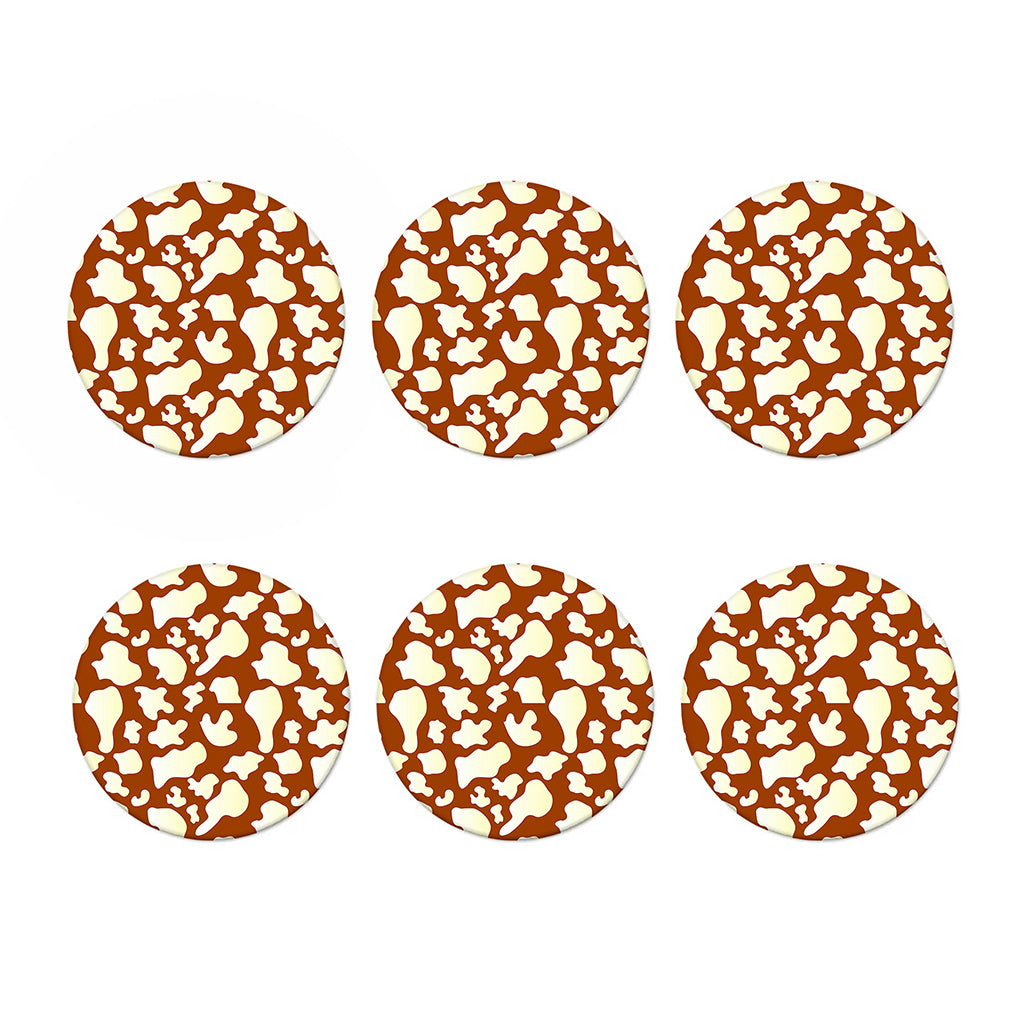 Chocolate And Milk Cow Print Coaster Set