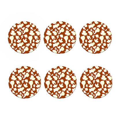 Chocolate And Milk Cow Print Coaster Set