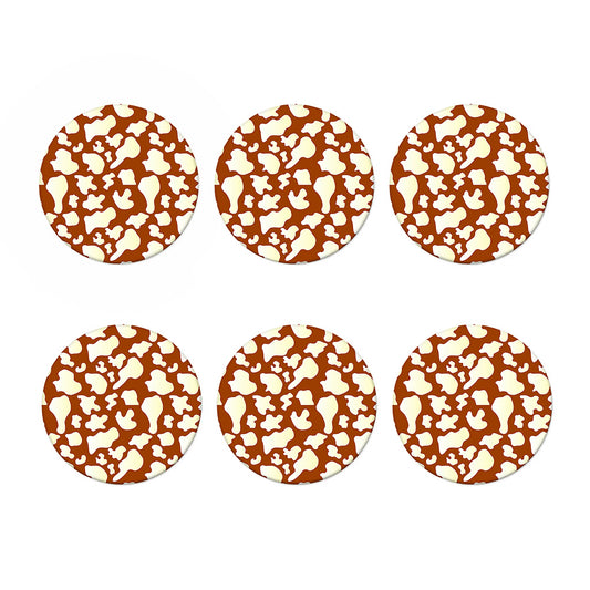 Chocolate And Milk Cow Print Coaster Set
