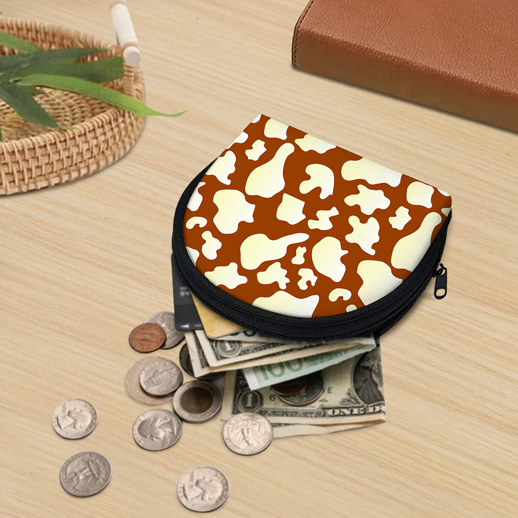 Chocolate And Milk Cow Print Coin Purse