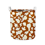 Chocolate And Milk Cow Print Collapsible Laundry Basket