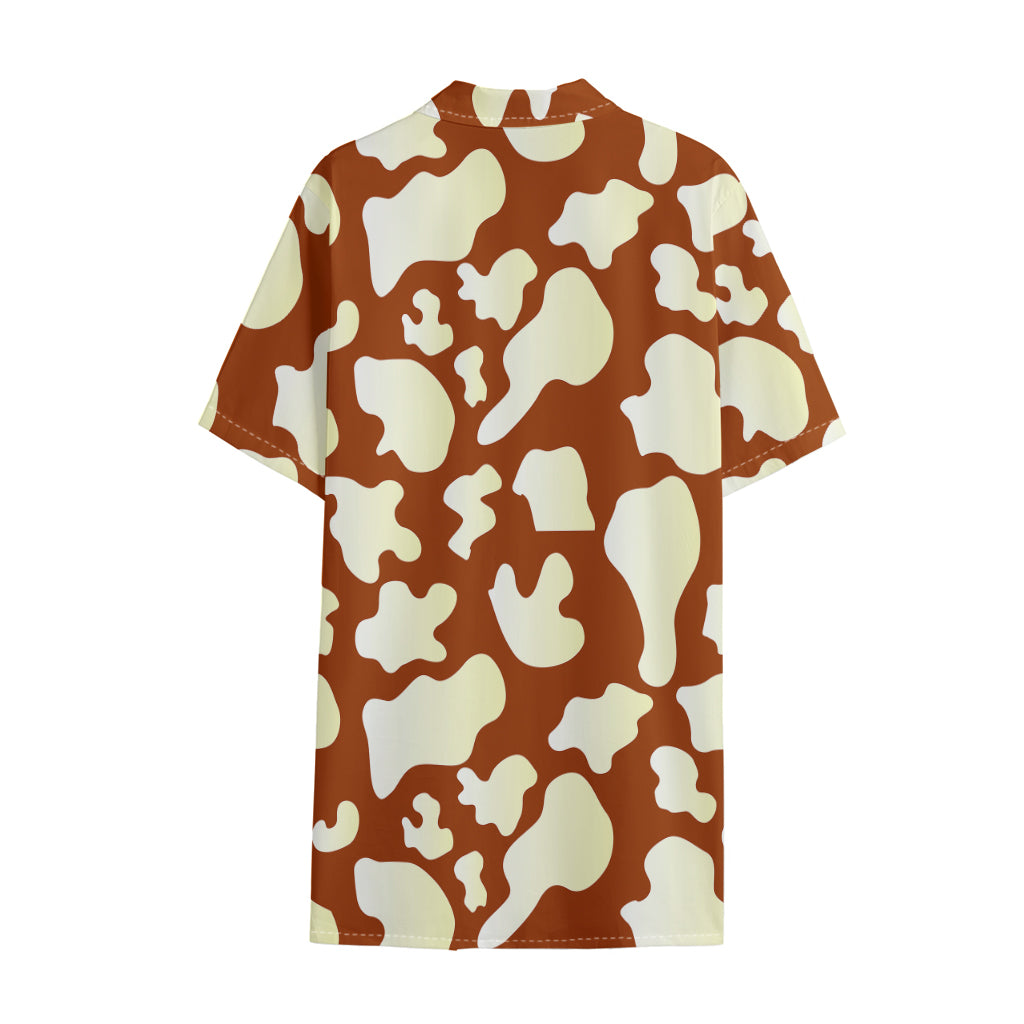 Chocolate And Milk Cow Print Cotton Hawaiian Shirt